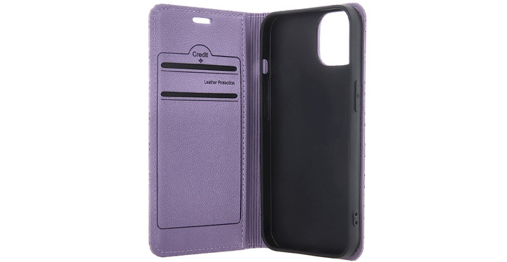 CARO flipové pouzdro na iPhone Fialové